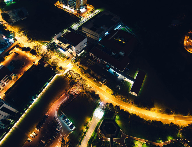 birds eye view of city