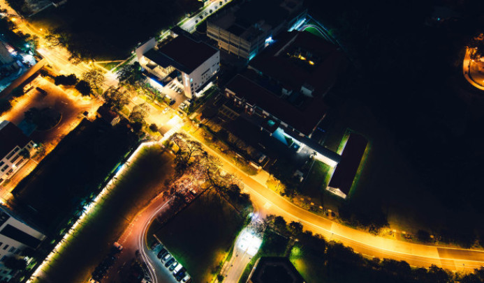 birds eye view of city