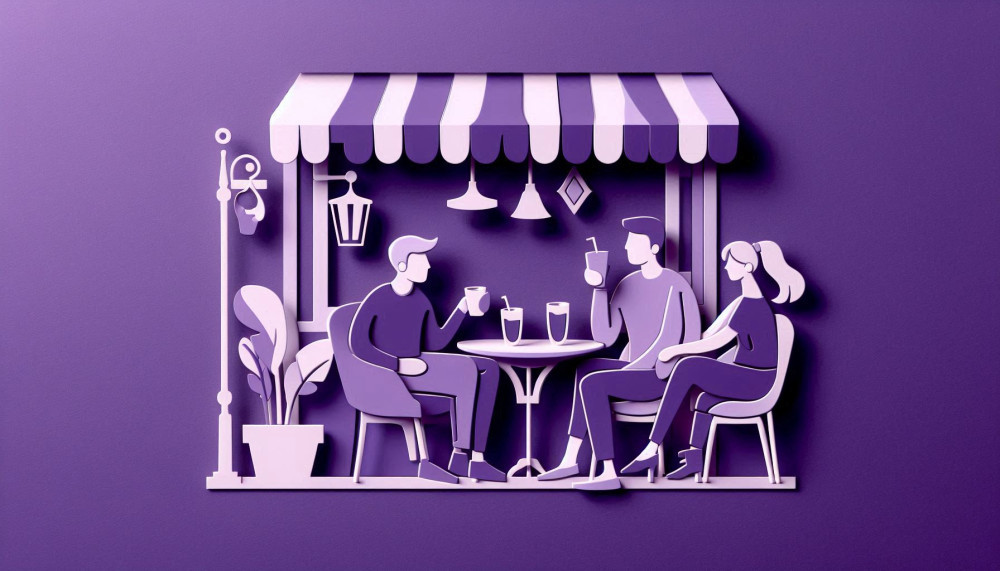 People chatting at a table